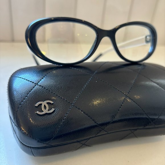 Chanel Black Polished Eyeglasses Frames 3275 501 - Picture 3 of 11